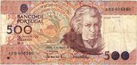 Portugal 500 Escudos Geldschein, 1989-10-04, KM:180c, SS -