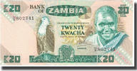 Sambia 20 Kwacha Geldschein, KM:27d, UNZ- -