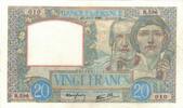Frankreich 20 Francs Science et Travail, 1940-07-11, UNZ- -