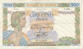 Frankreich 500 Francs La Paix, 1940-05-16, SS+, Fayette:32.2, KM:95a -