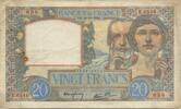 Frankreich 20 Francs Science et Travail, 1941-10-30, SS, Fayette:12.19 -