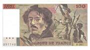 Frankreich 100 Francs Delacroix, VZ, Fayette:69ter.01b, KM:154h -