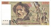 Frankreich 100 Francs Delacroix, C.86, UNZ-, Fayette:69.08a, KM:154b -