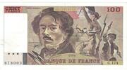 Frankreich 100 Francs Delacroix, G.174, VZ+, Fayette:69bis.2c, KM:154e -