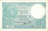 Frankreich 10 Francs Minerve, P.79336, VZ, Fayette:7.20, KM:84 -