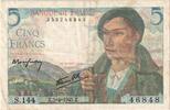 Frankreich 5 Francs Berger, S.144, VZ, Fayette:5.6, KM:98a -