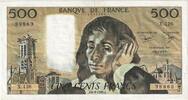 Frankreich 500 Francs Pascal, X.126, SS+, Fayette:71.22, KM:156e -