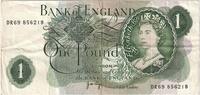 Großbritannien 1 Pound Geldschein, Undated (1960-78), KM:374g, SS -