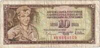 Jugoslawien 10 Dinara Geldschein, 1978-08-12, KM:82a, S+ -
