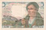 Frankreich 5 Francs Berger, 1943-07-22, Q.39, SS+ -