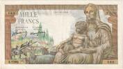 Frankreich 1000 Francs Déesse Déméter, 1943-07-22, Z.7292, SS -