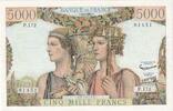 Frankreich 5000 Francs Terre et Mer, 1957-03-07, P.172, UNZ -