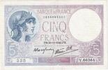 Frankreich 5 Francs Violet, 1940-11-28, V.66364, VZ -