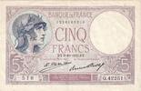 Frankreich 5 Francs Violet, 1930-10-09, Q.42251, VZ -