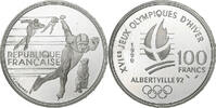 Frankreich 100 Francs Albertville - Patinage de vitesse, MDP, Silber -