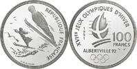 Frankreich 100 Francs Albertville - Saut à ski, MDP, Silber, VZ+ -