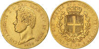 Italien 20 Lire Carlo Alberto, Genoa, Gold, SS, KM:131 -