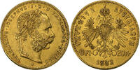 Österreich 8 Florins-20 Francs Franz Joseph I, Vienna, Gold, SS+ -