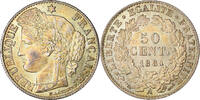 Frankreich 50 Centimes Cérès, Paris, Silber, VZ, Gadoury:419a -
