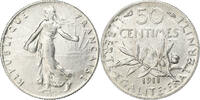 Frankreich 50 Centimes Semeuse, Paris, Silber, S+, Gadoury:420, KM:854 -