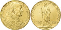 Vatikanstadt 100 Lire Pius XI, Rome, Gold, SS, KM:9 -