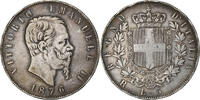 Italien 5 Lire Vittorio Emanuele II, Rome, Silber, SS+, KM:8 -