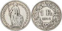 Schweiz 1 Franc Helvetia, Bern, Silber, VZ, KM:24 -