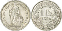 Schweiz 1 Franc Helvetia, Bern, Silber, VZ, KM:24 -