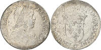 Frankreich 1/2 Écu à la mèche longue Louis XIV, Rennes, Silber, S+ -