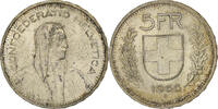 Schweiz 5 Francs Bern, Silber, SS+, KM:40 -