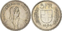 Schweiz 5 Francs Bern, Silber, SS, KM:40 -