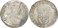 Frankreich 1/2 Écu à la mèche longue Louis XIV, Bayonne, Silber, S+ -