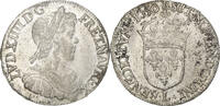 Frankreich 1/2 Écu à la mèche longue Louis XIV, Bayonne, Silber, SS -