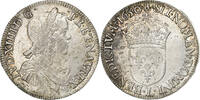 Frankreich 1/2 Écu à la mèche longue Louis XIV, Bayonne, Silber, SS -