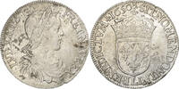 Frankreich 1/2 Écu à la mèche longue Louis XIV, Bayonne, Silber, SS -
