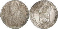 Frankreich 1/2 Écu à la mèche longue Louis XIV, Bayonne, Silber, S+ -