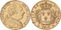 Frankreich 20 Francs Louis XVIII, Paris, Gold, SS, Gadoury:1026 -