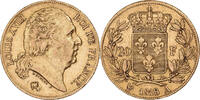 Frankreich 20 Francs Louis XVIII, Paris, Gold, SS, Gadoury:1028 -