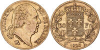 Frankreich 20 Francs Louis XVIII, Paris, Gold, SS, Gadoury:1028 -