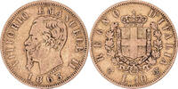 Italien 10 Lire Vittorio Emanuele II, Torino, Gold, S+, KM:9.2 -