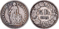 Schweiz 1/2 Franc Bern, Silber, S+, KM:23 -