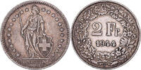 Schweiz 2 Francs Bern, Silber, SS, KM:21 -