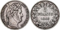 Frankreich 5 Francs Louis Philippe I, Paris, Silber, SS, Gadoury:678a -