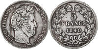 Frankreich 5 Francs Louis Philippe I, Rouen, Silber, SS, Gadoury:678 -