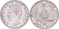Deutsch Staaten 2 Mark BAVARIA, Otto, Munich, Silber, SS+, KM:913 -