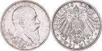 Deutsch Staaten 2 Mark BADEN, Friedrich I, Silber, VZ, KM:271 -