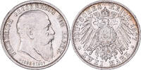 Deutsch Staaten 2 Mark BADEN, Friedrich I, Silber, VZ, KM:272 -