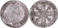 Frankreich Ecu Louis XIV, Écu aux 8 L, Lyon, réformé, Silber, S+ -