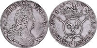 Frankreich Ecu Louis XIV, Écu aux insignes, Caen, réformé, Silber -