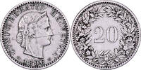 Schweiz 20 Rappen Bern, Nickel, S+, KM:29 -